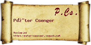 Péter Csenger névjegykártya